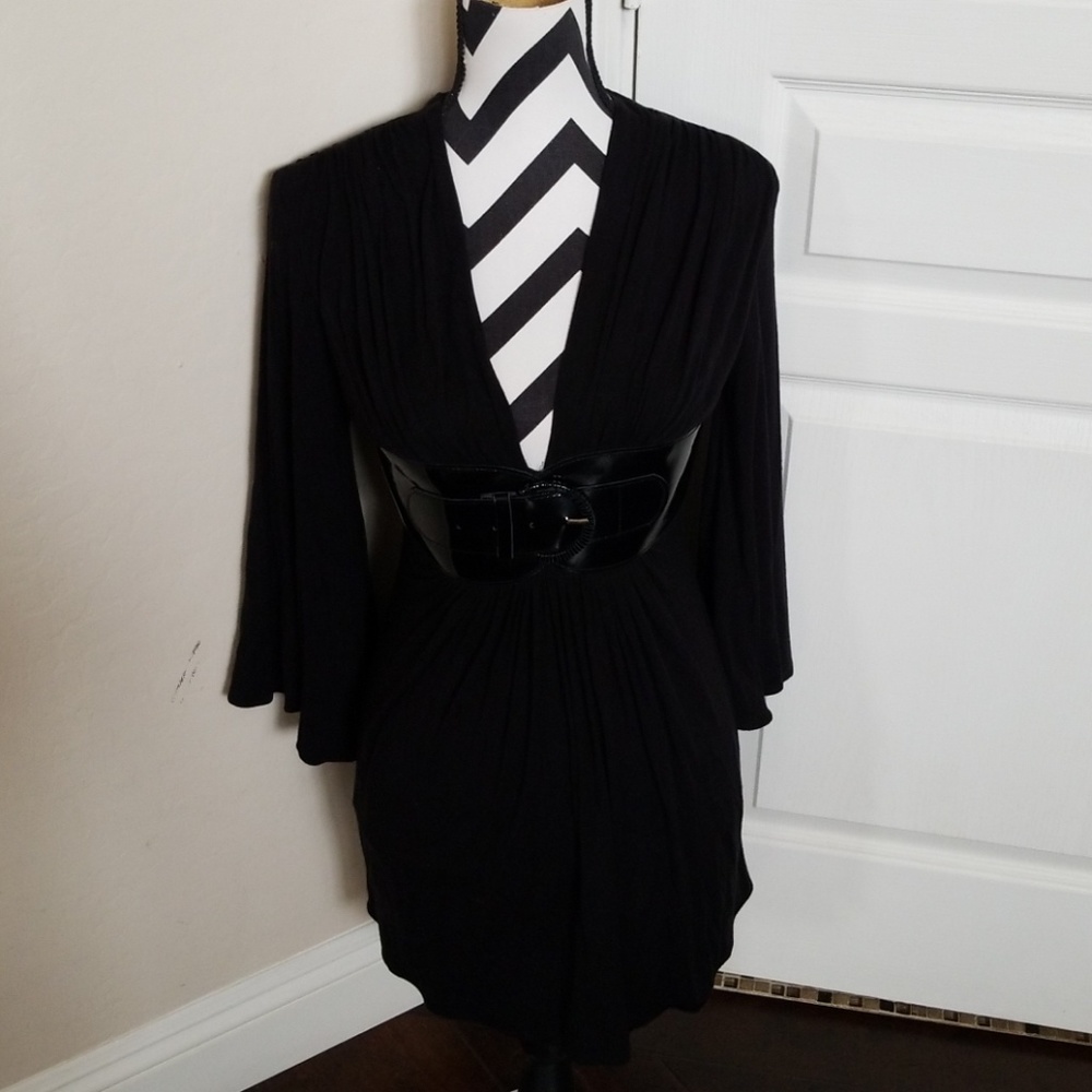 Sky Solid Black Dress NWOT